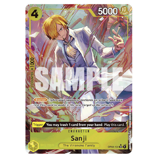 Sanji PRB-01-OP04-104a card from the One Piece set Premium Booster