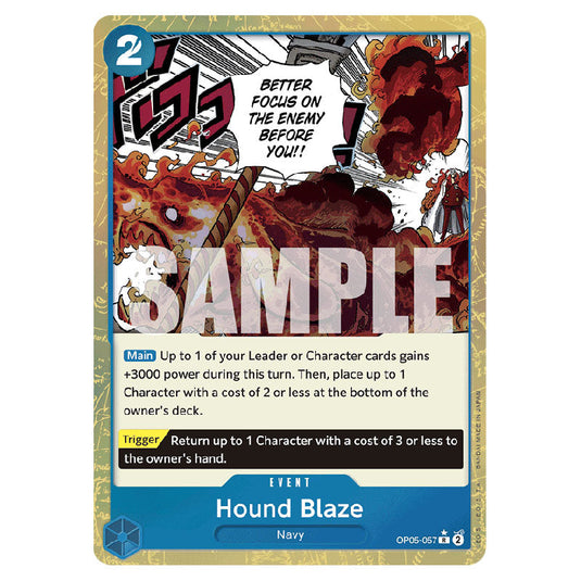 Hound Blaze PRB-01-OP05-057b card from the One Piece set Premium Booster