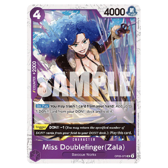 Miss Doublefinger(Zala) PRB-01-OP05-073a card from the One Piece set Premium Booster