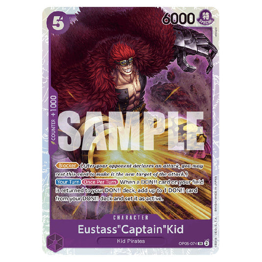 Eustass"Captain"Kid PRB-01-OP05-074 card from the One Piece set Premium Booster