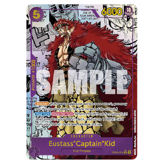 Eustass"Captain"Kid PRB-01-OP05-074b card from the One Piece set Premium Booster