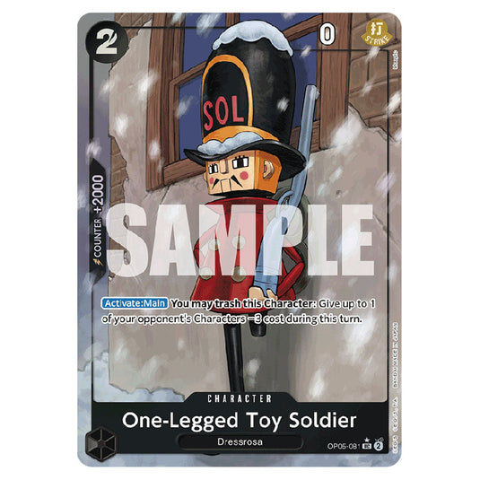 One-Legged Toy Soldier PRB-01-OP05-081b card from the One Piece set Premium Booster