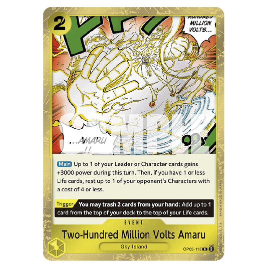 Two-Hundred Million Volts Amaru PRB-01-OP05-115a card from the One Piece set Premium Booster