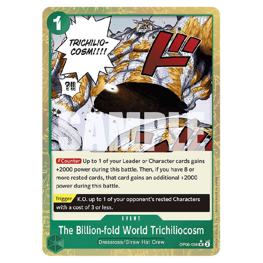 The Billion-fold World Trichiliocosm PRB-01-OP06-038b card from the One Piece set Premium Booster