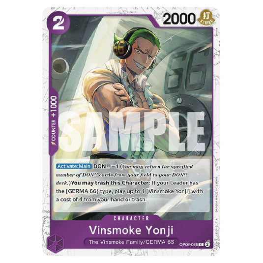 Vinsmoke Yonji PRB-01-OP06-066a card from the One Piece set Premium Booster