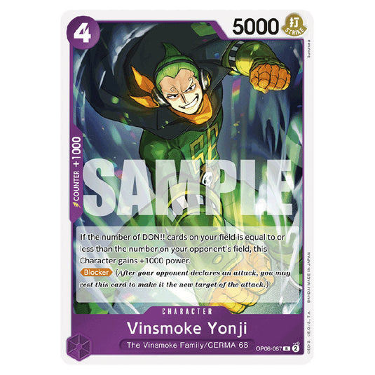 Vinsmoke Yonji PRB-01-OP06-067 card from the One Piece set Premium Booster