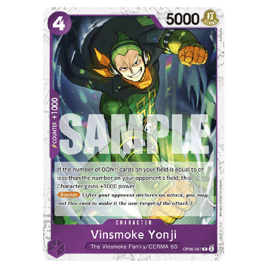 Vinsmoke Yonji PRB-01-OP06-067a card from the One Piece set Premium Booster