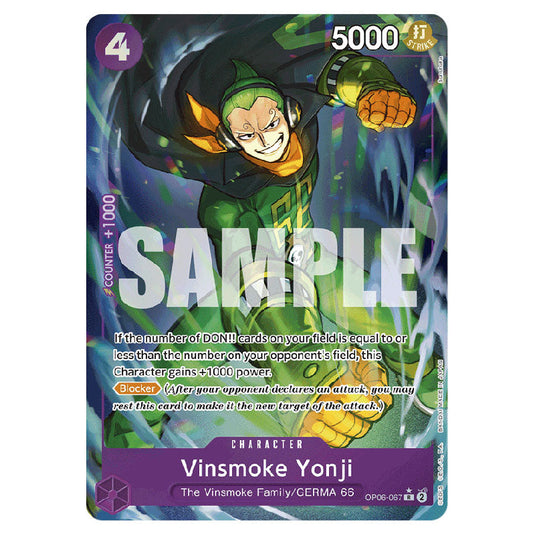 Vinsmoke Yonji PRB-01-OP06-067b card from the One Piece set Premium Booster