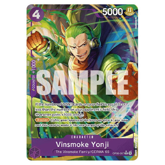 Vinsmoke Yonji PRB-01-OP06-067c card from the One Piece set Premium Booster