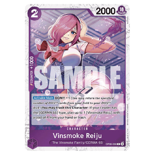 Vinsmoke Reiju PRB-01-OP06-068a card from the One Piece set Premium Booster