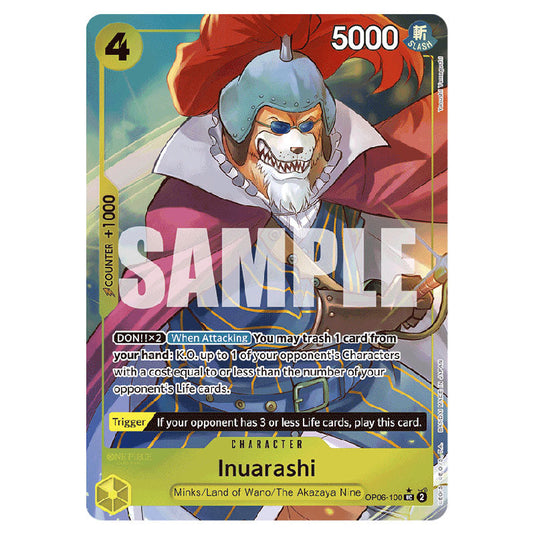 Inuarashi PRB-01-OP06-100b card from the One Piece set Premium Booster