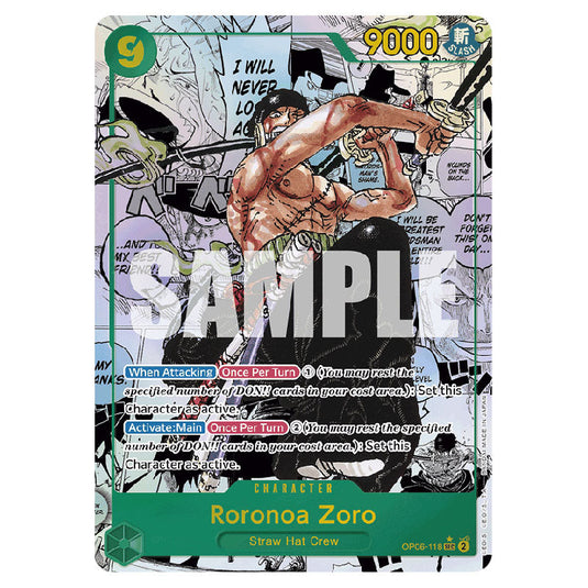 Roronoa Zoro PRB-01-OP06-118 card from the One Piece set Premium Booster