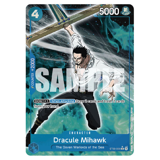 Dracule Mihawk PRB-01-ST03-005b card from the One Piece set Premium Booster