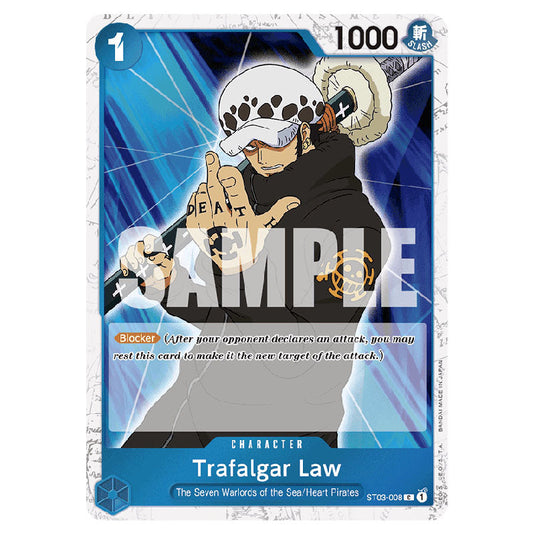 Trafalgar Law PRB-01-ST03-008a card from the One Piece set Premium Booster