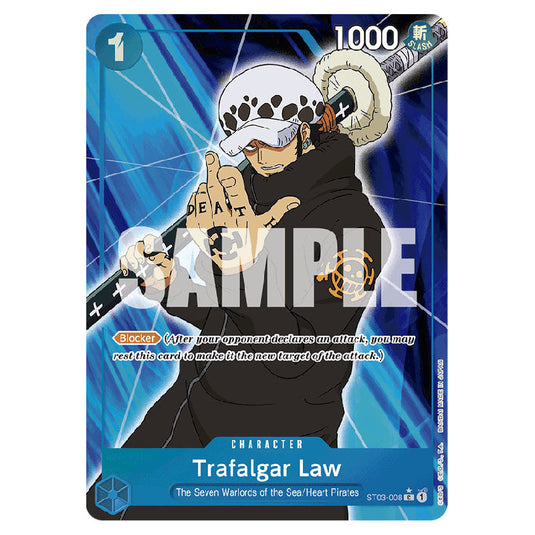 Trafalgar Law PRB-01-ST03-008b card from the One Piece set Premium Booster