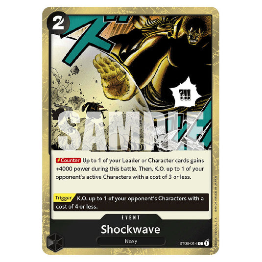 Shockwave PRB-01-ST06-014a card from the One Piece set Premium Booster