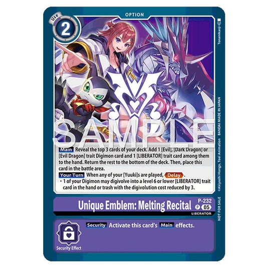 Digimon Card Game - Promo - Unique Emblem: Melting Recital - P-232