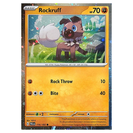 Pokemon - Scarlet & Violet - Paldea Evolved - Rockruff - 116/193 (Cosmo Holo)