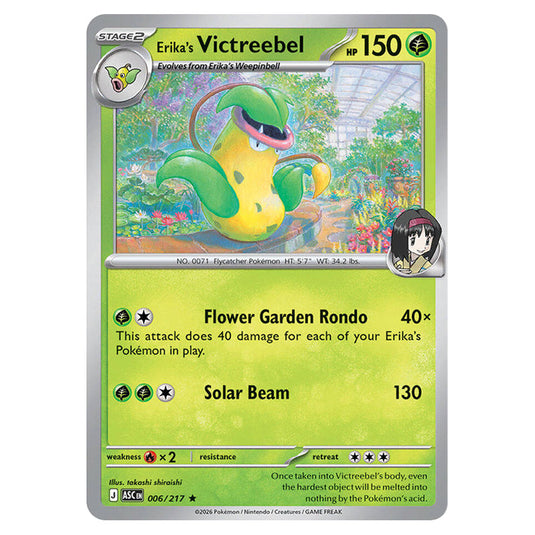 Erika's Victreebel 006 card from the Pokemon set Ascended Heroes