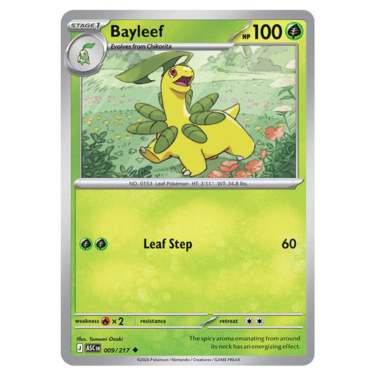 Bayleef 009 card from the Pokemon set Ascended Heroes