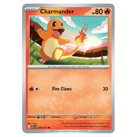 Charmander 020 card from the Pokemon set Ascended Heroes