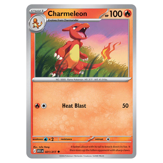 Charmeleon 021 card from the Pokemon set Ascended Heroes