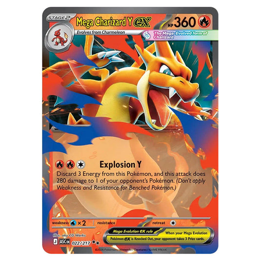 Mega Charizard Y ex 022 card from the Pokemon set Ascended Heroes