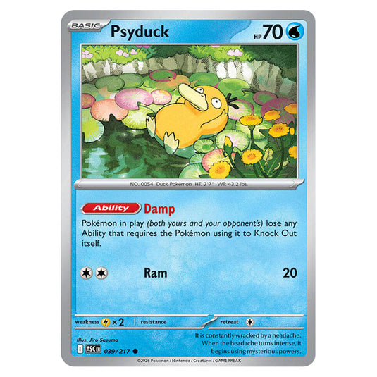 Psyduck 039 card from the Pokemon set Ascended Heroes