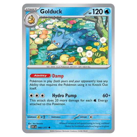 Golduck 040 card from the Pokemon set Ascended Heroes