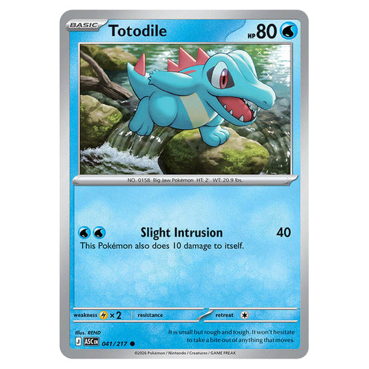 Totodile 041 card from the Pokemon set Ascended Heroes