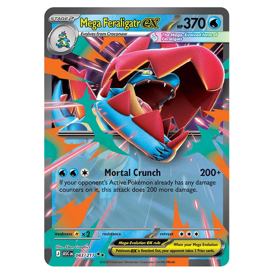 Mega Feraligatr ex 043 card from the Pokemon set Ascended Heroes