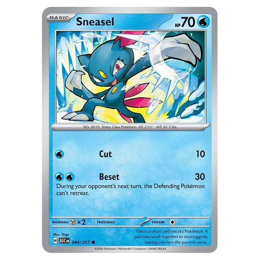 Sneasel 044 card from the Pokemon set Ascended Heroes