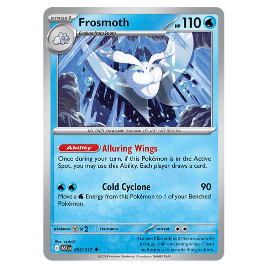 Frosmoth 053 card from the Pokemon set Ascended Heroes