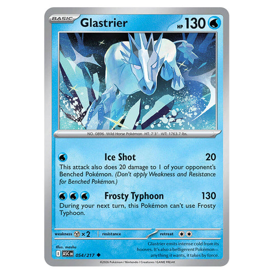 Glastrier 054 card from the Pokemon set Ascended Heroes