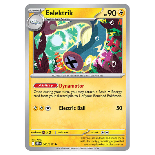 Eelektrik 060 card from the Pokemon set Ascended Heroes