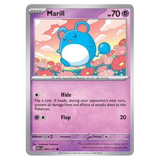 Marill 083 card from the Pokemon set Ascended Heroes
