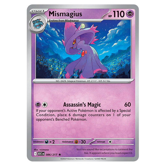 Mismagius 086 card from the Pokemon set Ascended Heroes