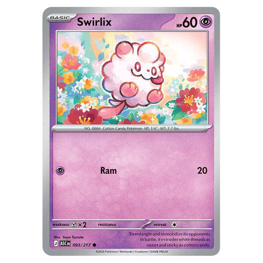 Swirlix 093 card from the Pokemon set Ascended Heroes