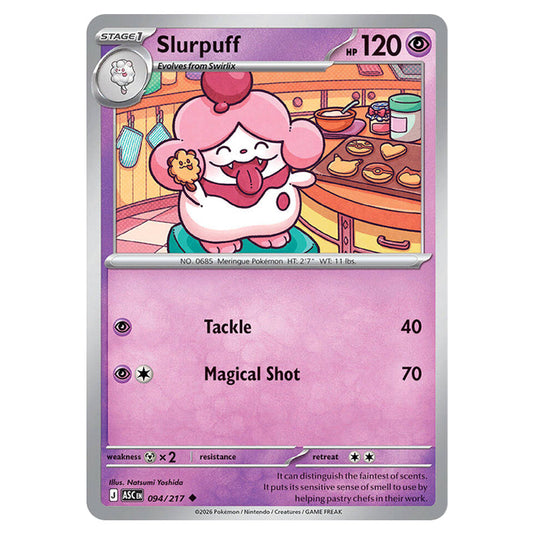 Slurpuff 094 card from the Pokemon set Ascended Heroes
