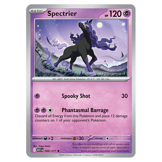 Spectrier 098 card from the Pokemon set Ascended Heroes