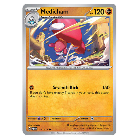 Medicham 104 card from the Pokemon set Ascended Heroes