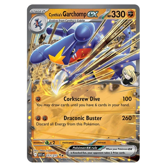 Cynthia's Garchomp ex 111 card from the Pokemon set Ascended Heroes