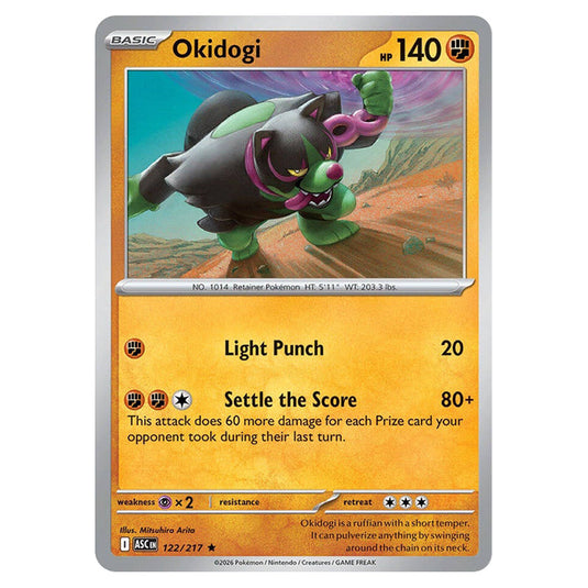 Okidogi 122 card from the Pokemon set Ascended Heroes