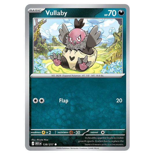Vullaby 138 card from the Pokemon set Ascended Heroes
