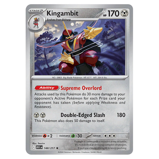 Kingambit 148 card from the Pokemon set Ascended Heroes