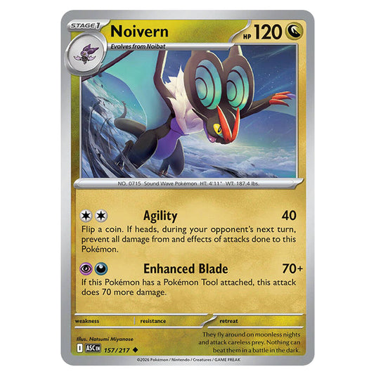 Noivern 157 card from the Pokemon set Ascended Heroes