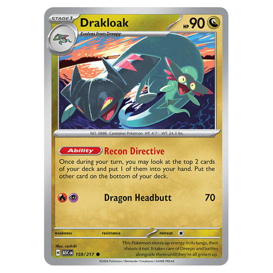 Drakloak 159 card from the Pokemon set Ascended Heroes