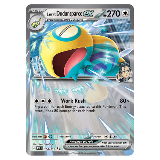 Larry's Dudunsparce ex 164 card from the Pokemon set Ascended Heroes