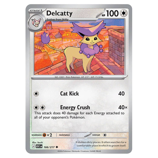 Delcatty 166 card from the Pokemon set Ascended Heroes