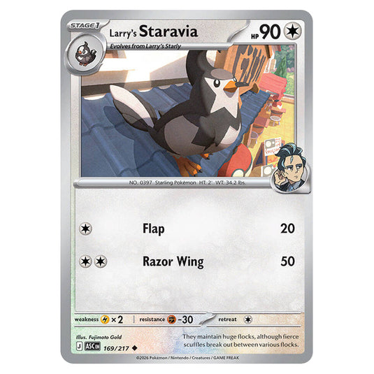 Larry's Staravia 169 card from the Pokemon set Ascended Heroes